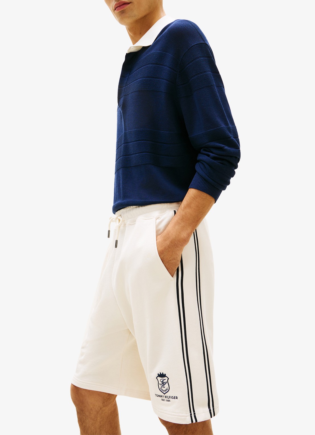 Tommy Hilfiger Country Club loose fit korte broek met logoborduring - detail 5 wit