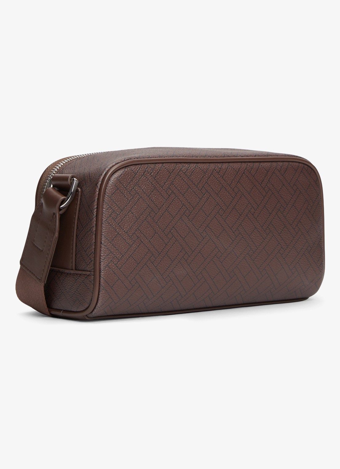 Tommy Hilfiger Crossbodytas met logoprint - achterkant donkerbruin