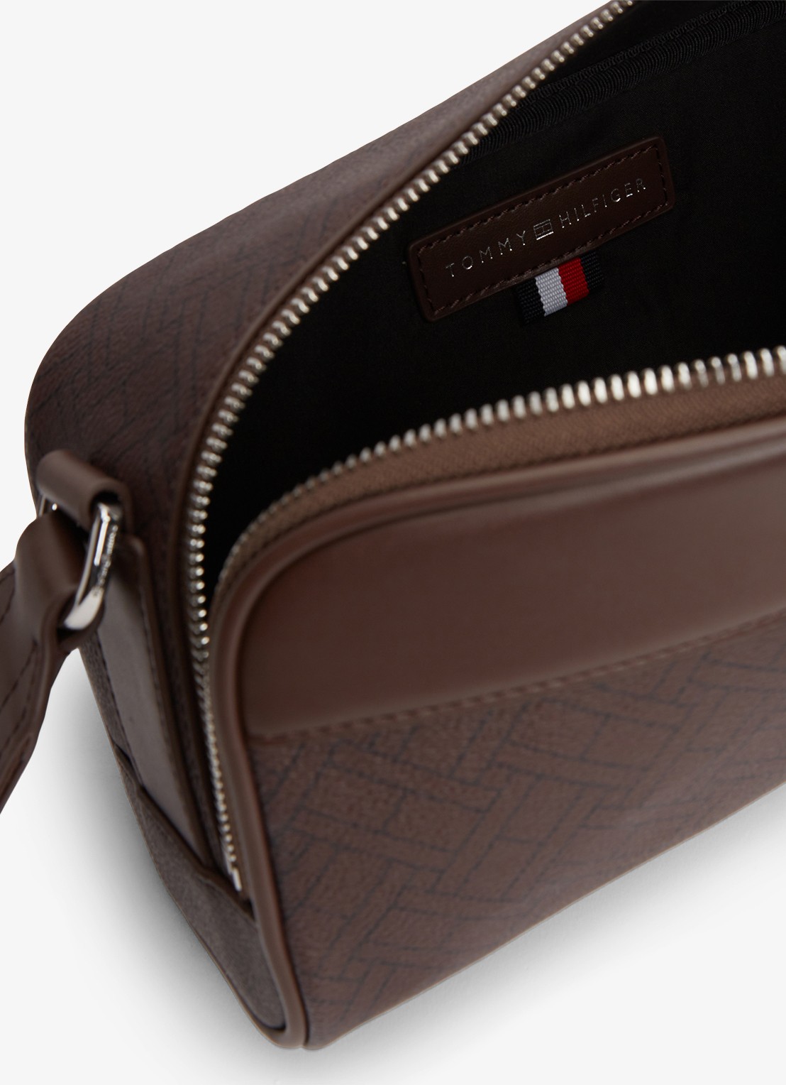 Tommy Hilfiger Crossbodytas met logoprint - detail 4 donkerbruin