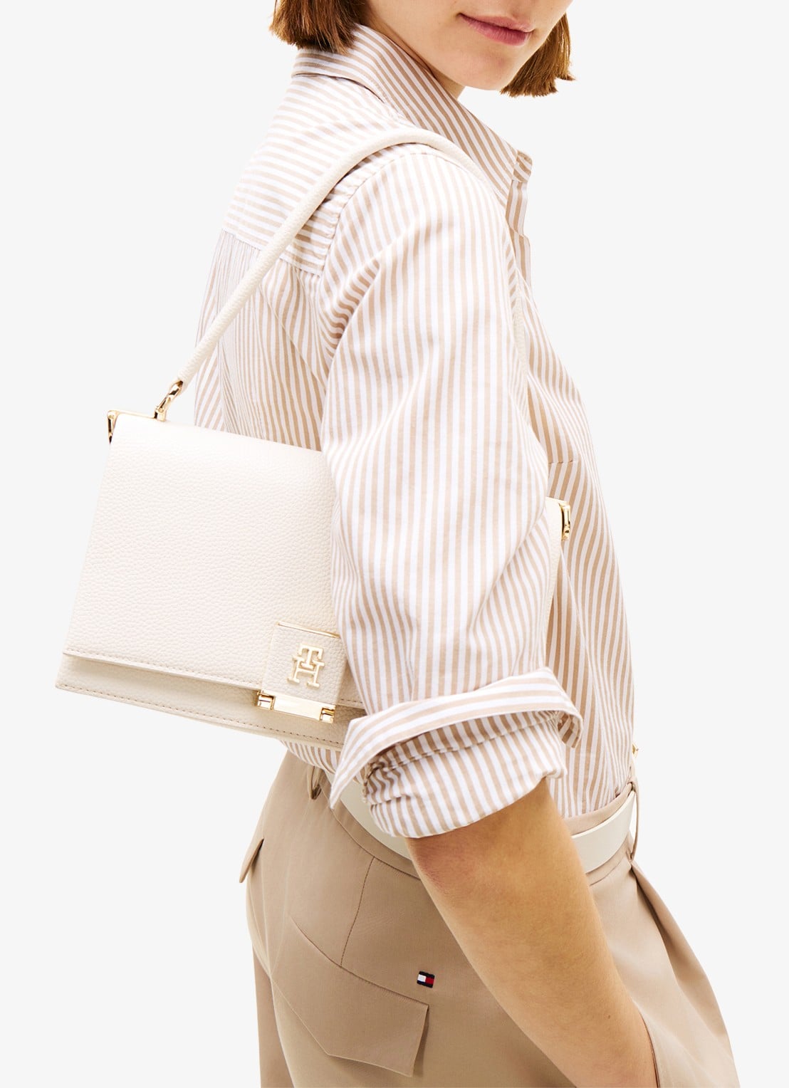 Tommy Hilfiger Crossbodytas van imitatieleer - detail 2 creme