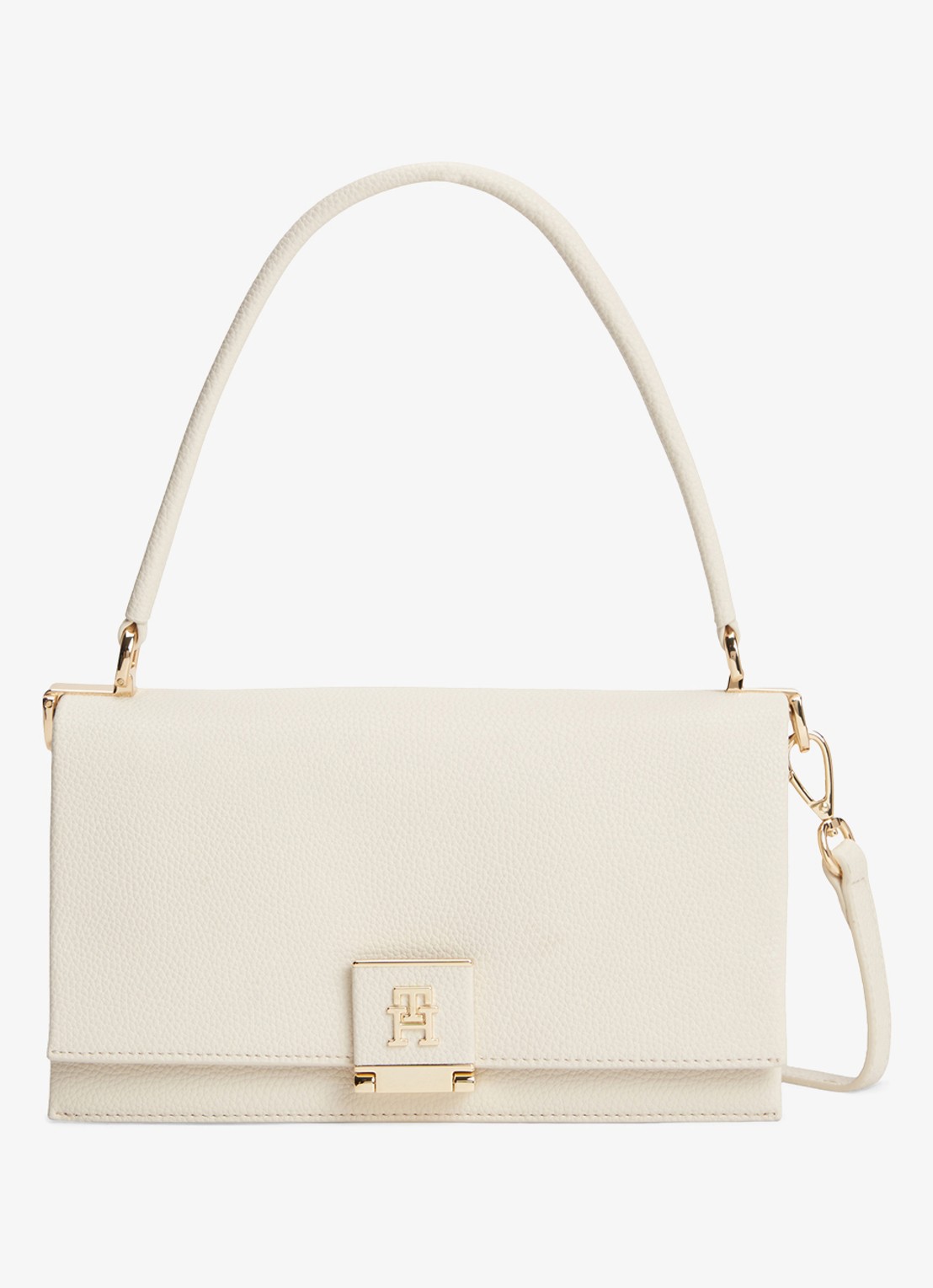 Tommy Hilfiger Crossbodytas van imitatieleer - voorkant creme