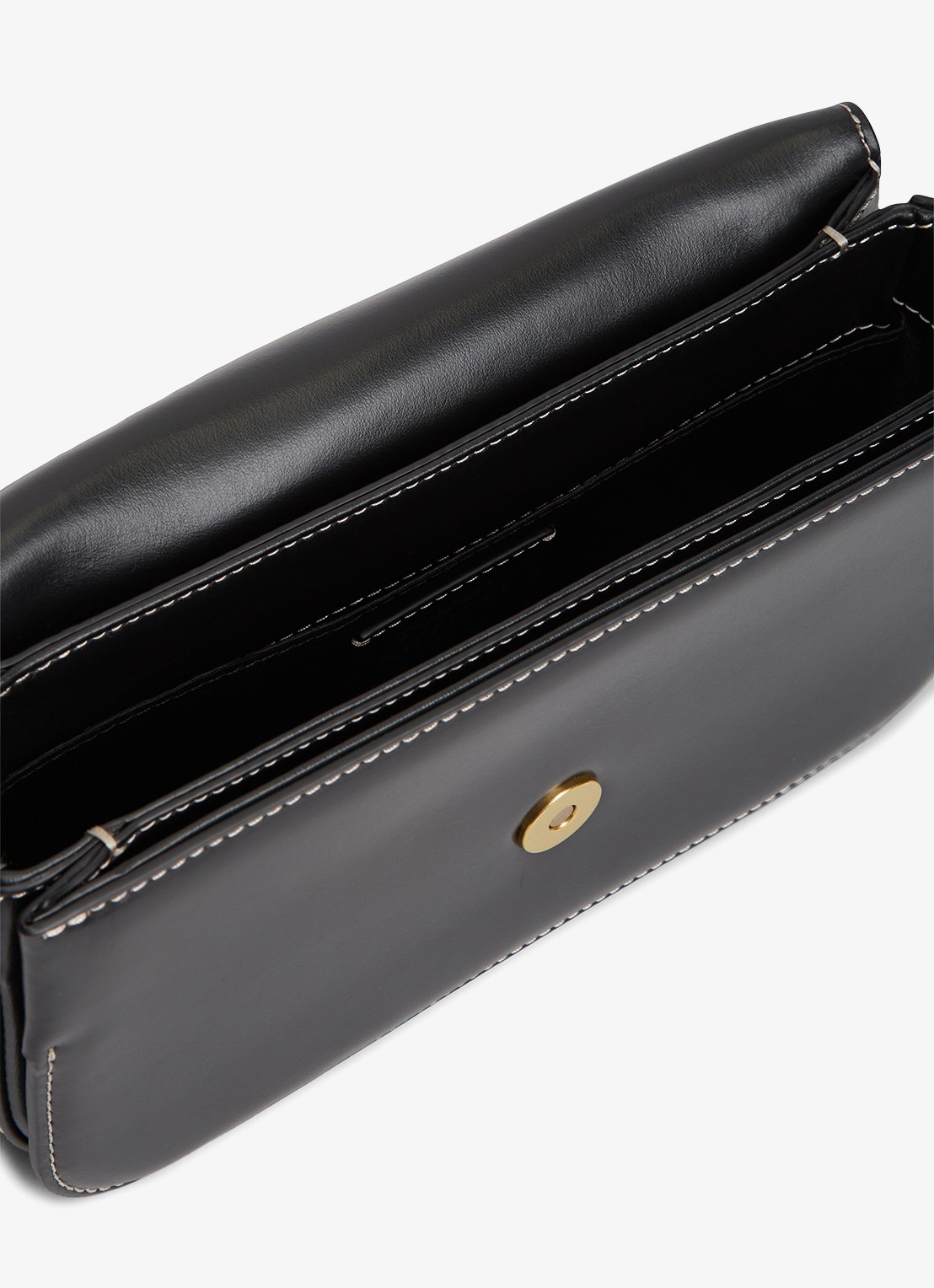 Tommy Hilfiger Crossbodytas van leer met logo - detail 5 zwart