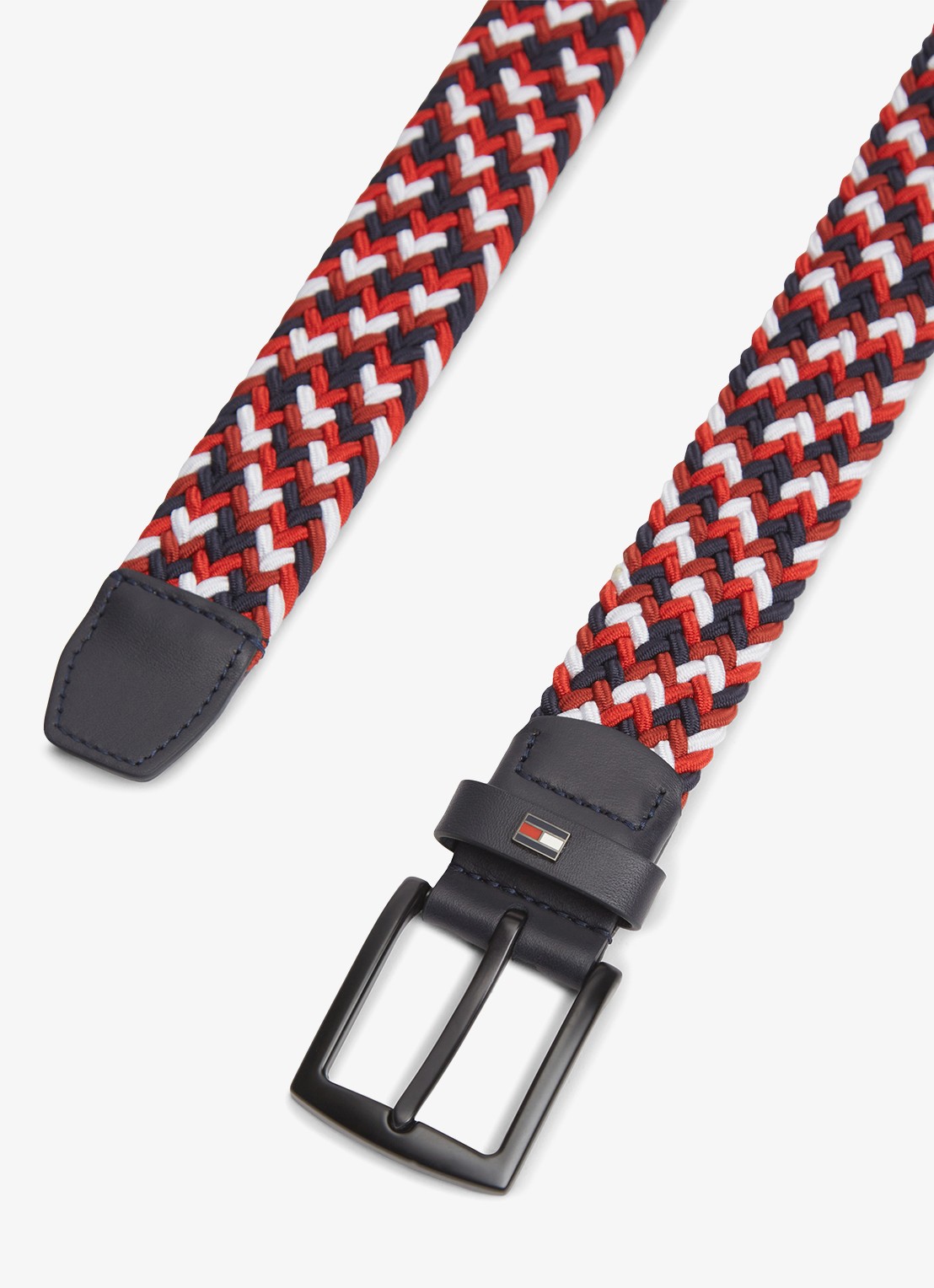 Tommy Hilfiger Denton 3.5 riem met gevlochten detail - detail 3 rood