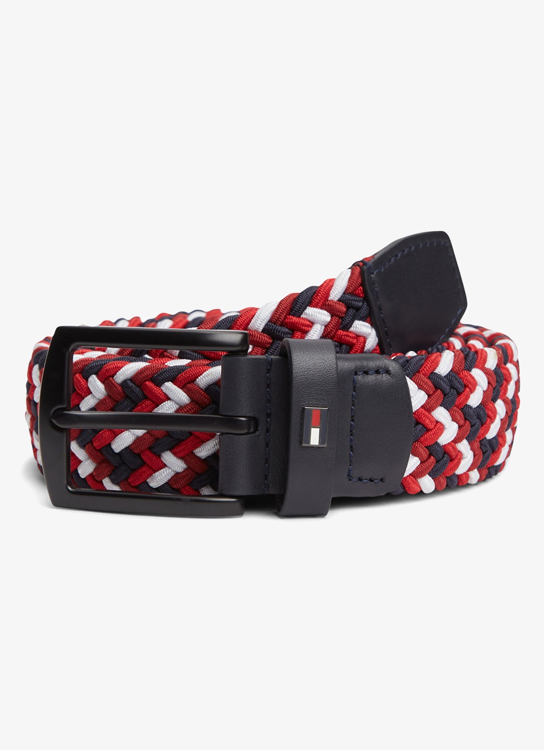 Tommy Hilfiger Denton 3.5 riem met gevlochten detail - voorkant rood