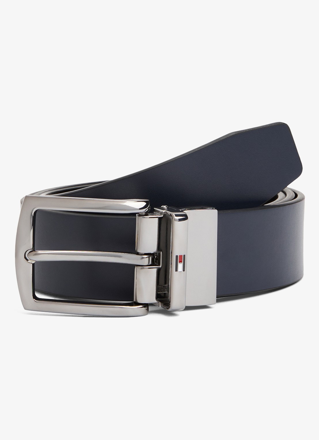 Tommy Hilfiger Denton reversible riem van leer - detail 6 donkerblauw