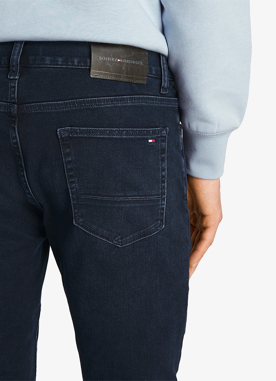 Tommy Hilfiger Denton slim fit jeans met steekzakken - detail 3 donkerblauw