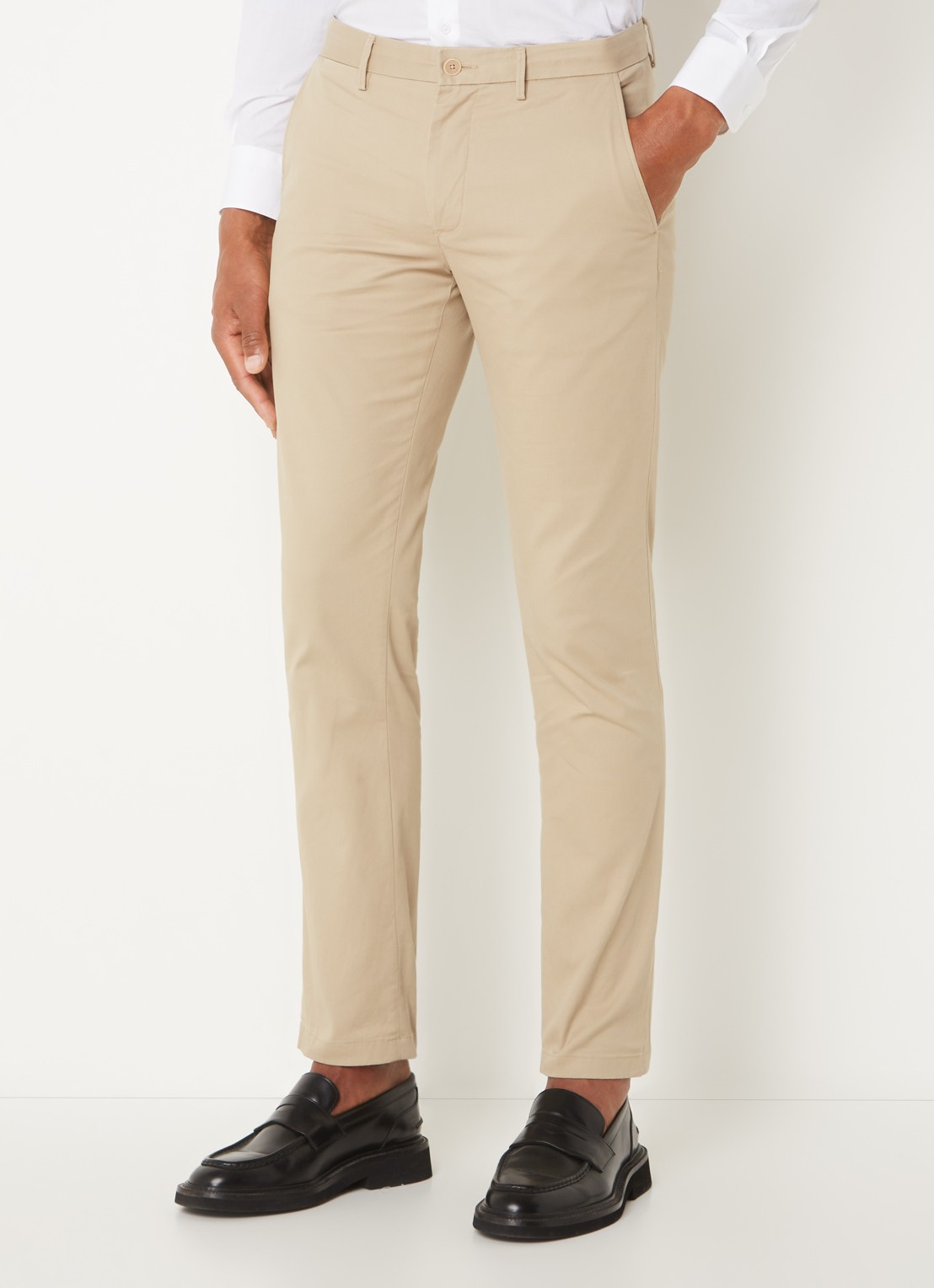 Tommy Hilfiger Denton straight fit chino met steekzakken - detail khaki