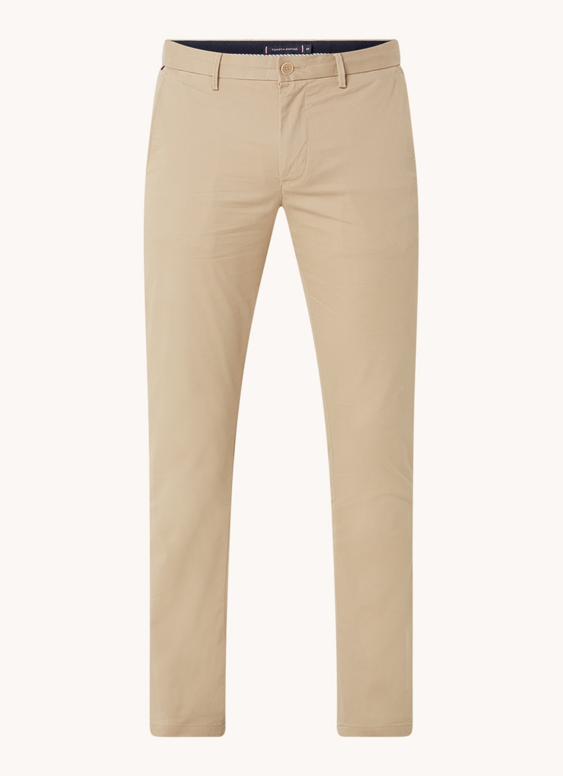 Tommy Hilfiger Denton straight fit chino met steekzakken - voorkant 4 khaki