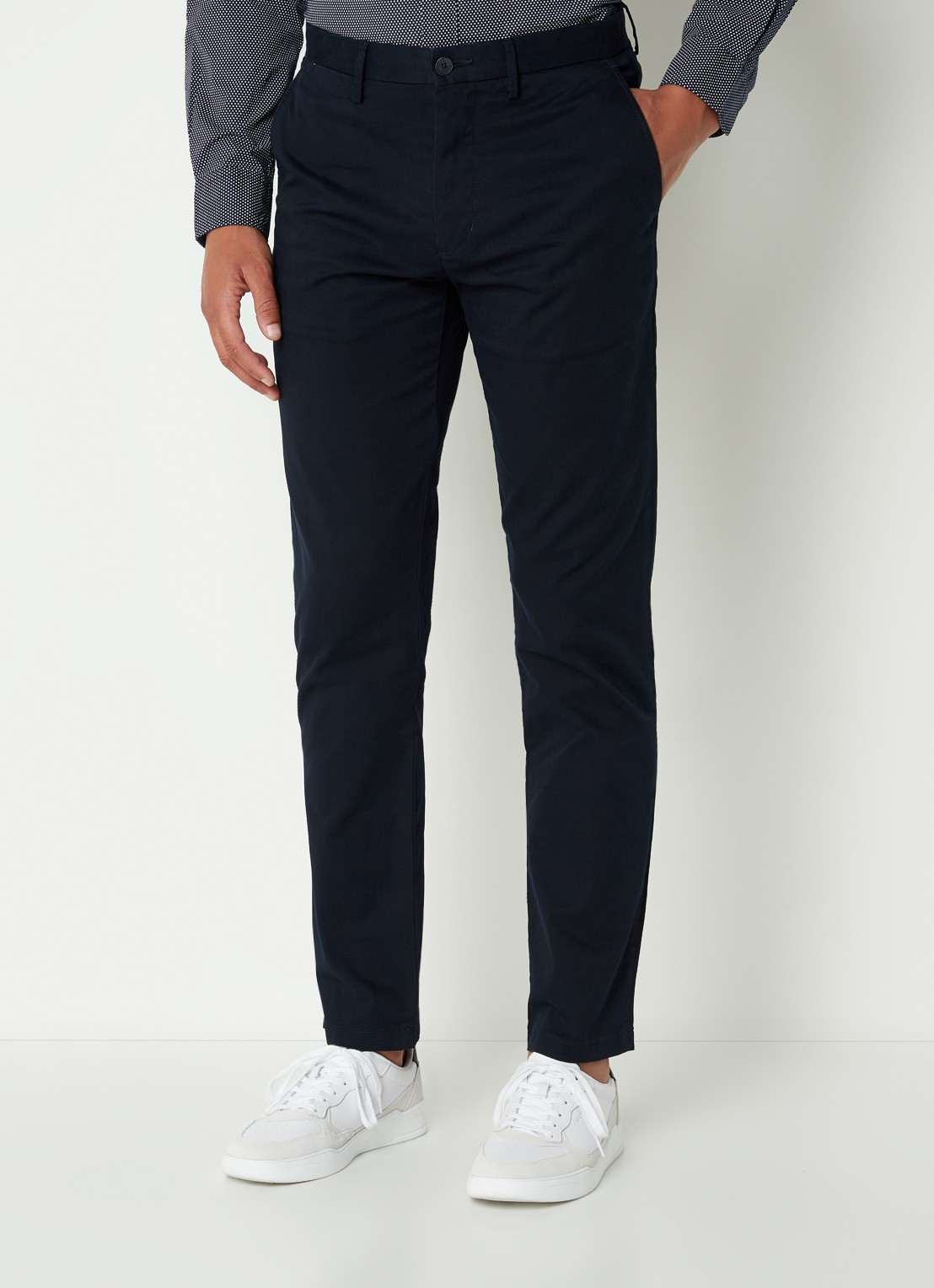 Tommy Hilfiger Denton straight fit chino met steekzakken - detail 4 donkerblauw