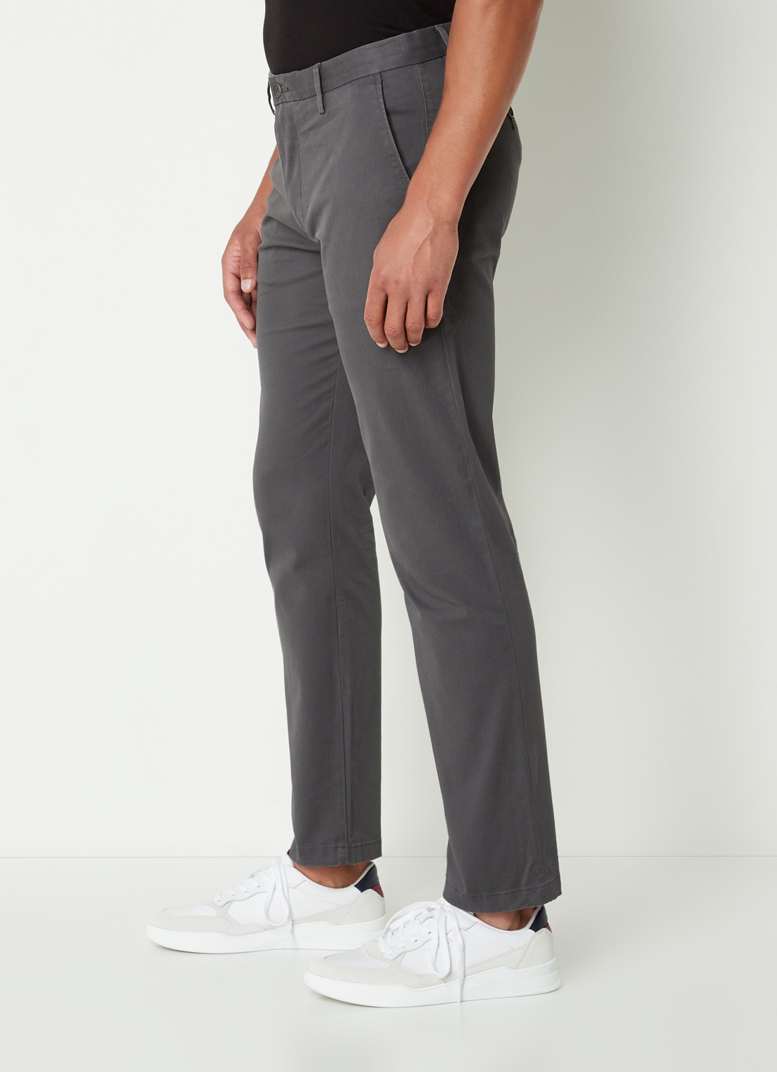 Tommy Hilfiger Denton straight fit chino met steekzakken - detail 2 donkergrijs