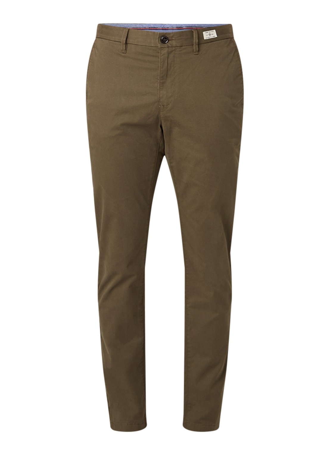 Tommy Hilfiger Denton straight fit chino met stretch - voorkant 2 legergroen
