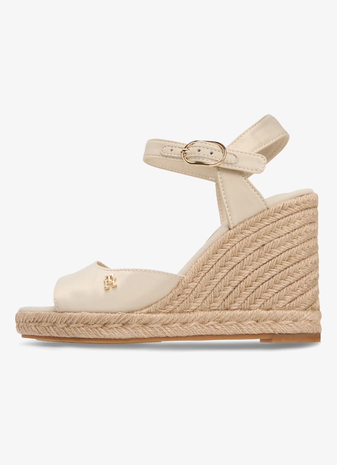 Tommy Hilfiger Espadrille met hak - voorkant beige