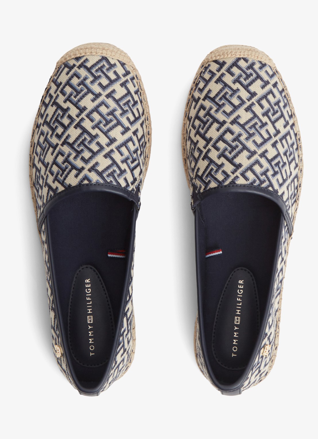 Tommy Hilfiger Espadrille met logoprint - detail 2 donkerblauw