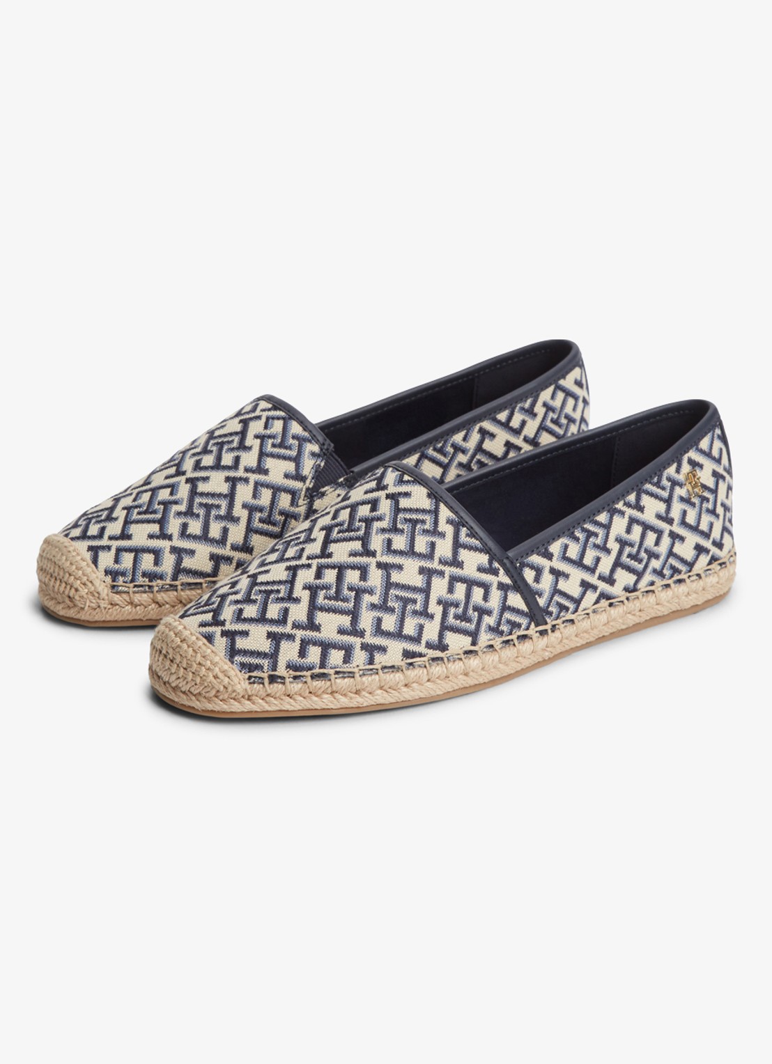 Tommy Hilfiger Espadrille met logoprint - detail 3 donkerblauw