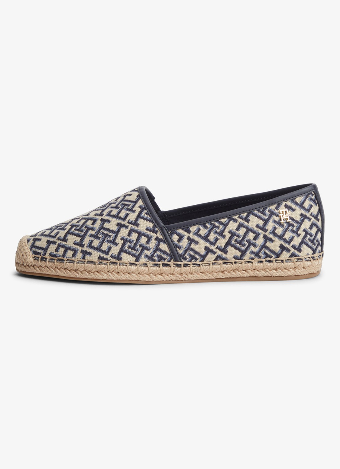 Tommy Hilfiger Espadrille met logoprint - detail 4 donkerblauw