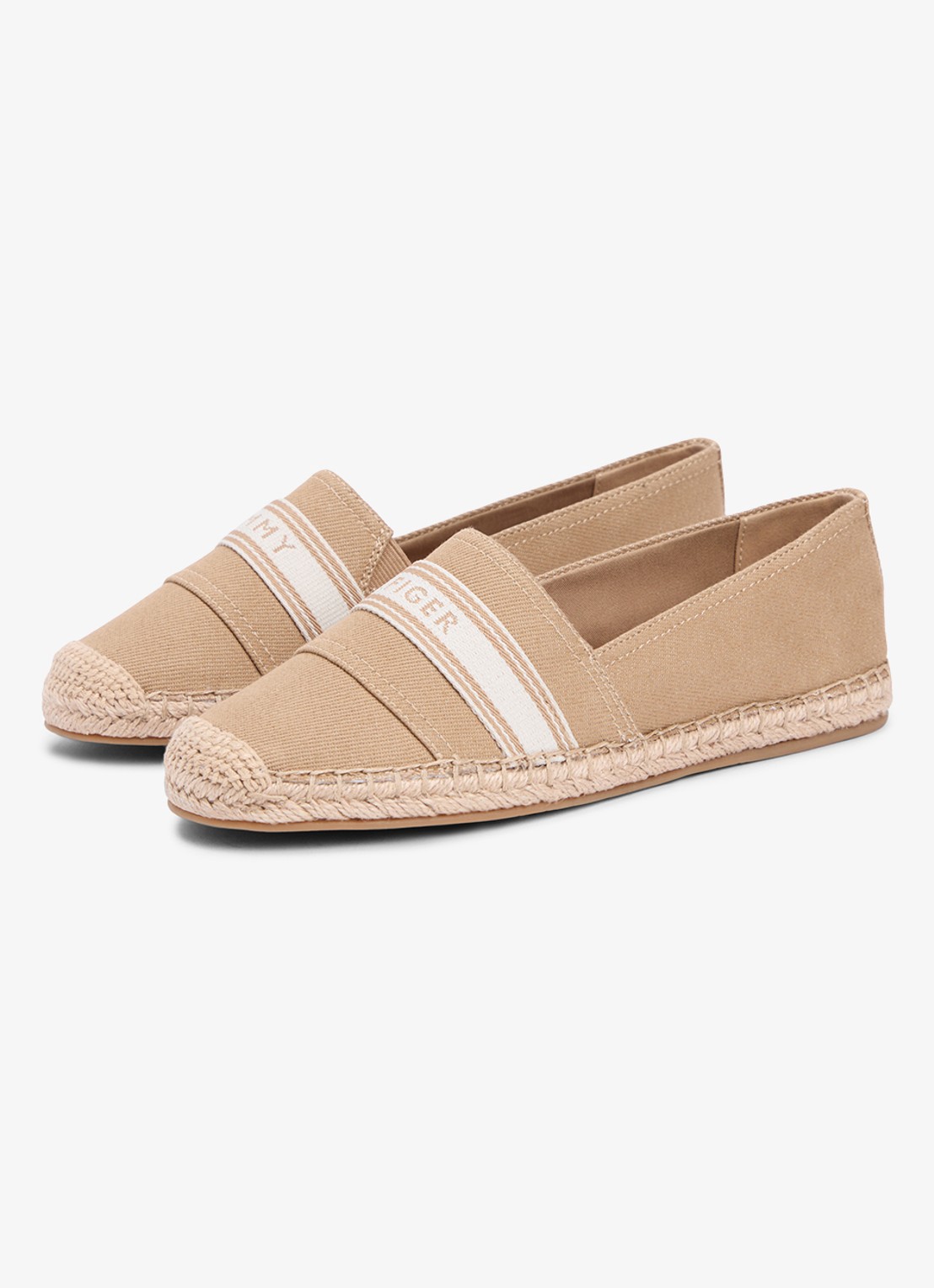 Tommy Hilfiger Espadrille van canvas met logo - detail 3 bruin