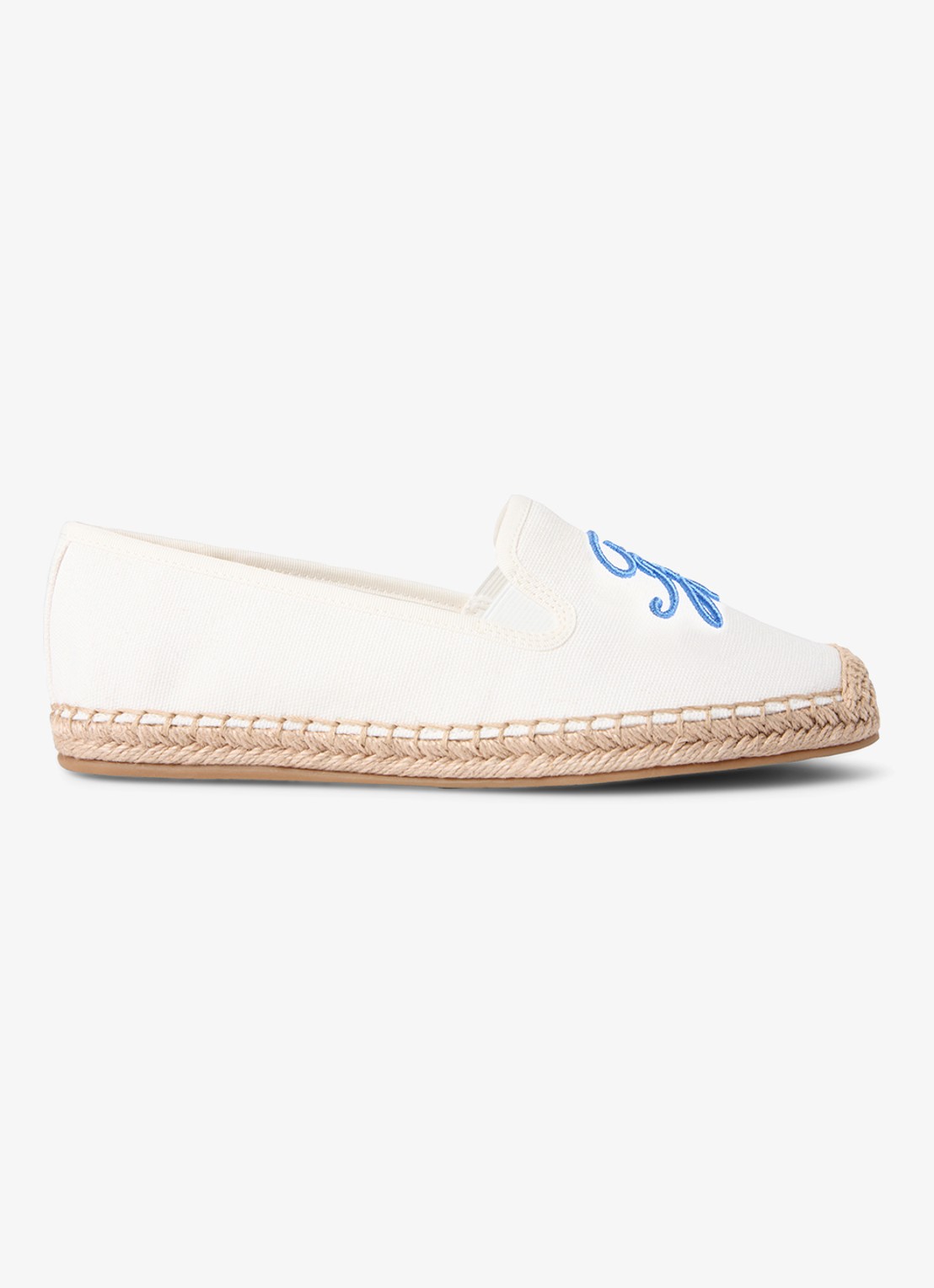 Tommy Hilfiger Espadrille van katoen - voorkant gebroken wit