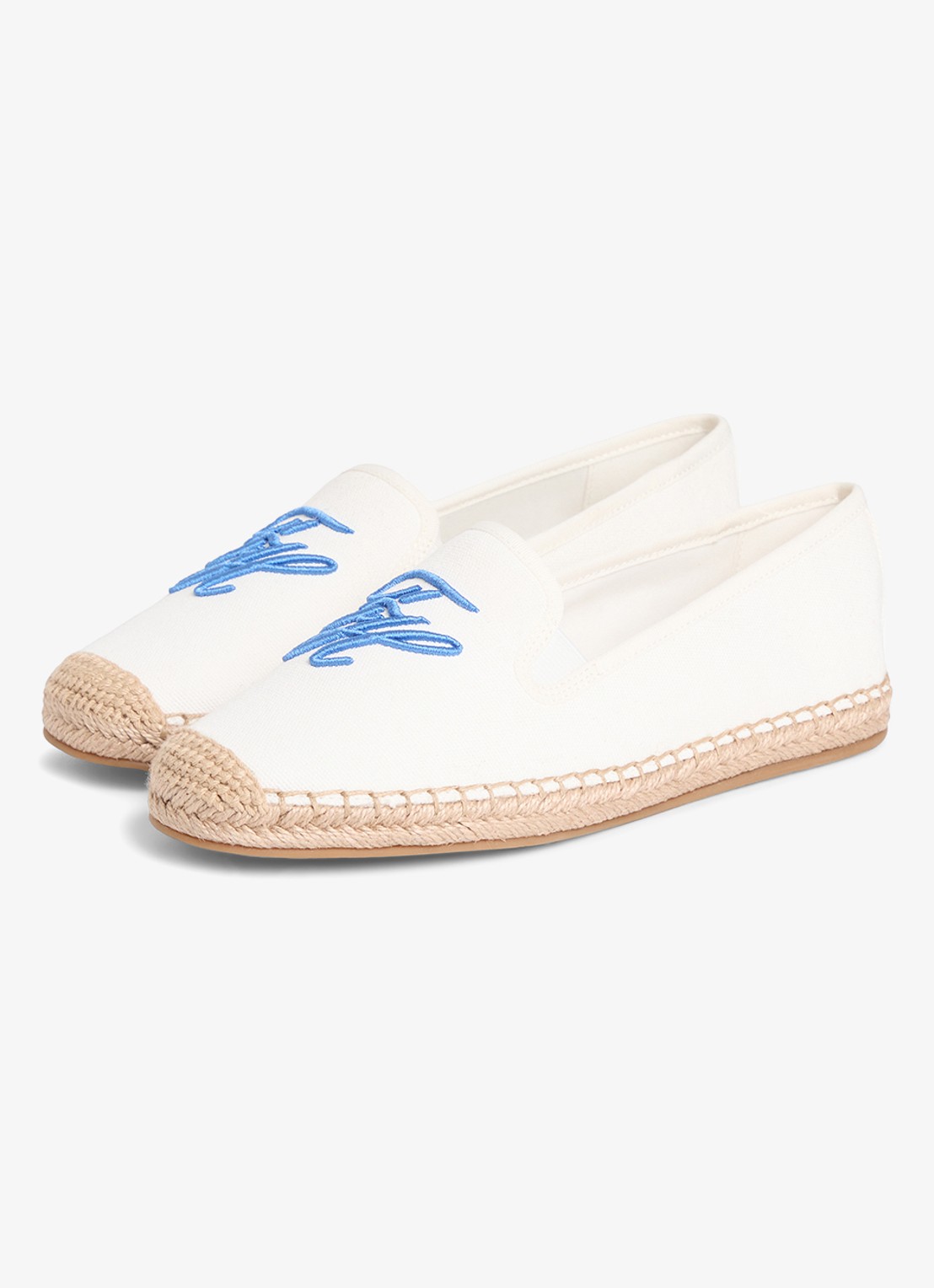 Tommy Hilfiger Espadrille van katoen - voorkant 2 gebroken wit