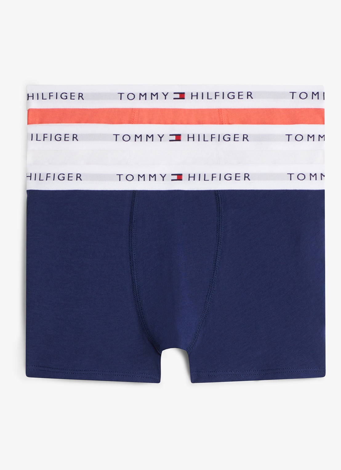 Tommy Hilfiger Essential boxershorts met logoband 3-pack - voorkant donkerblauw