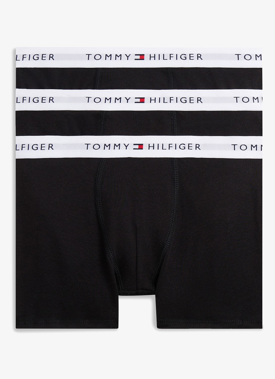 Tommy Hilfiger Essential boxershorts met logoband 3-pack - voorkant zwart