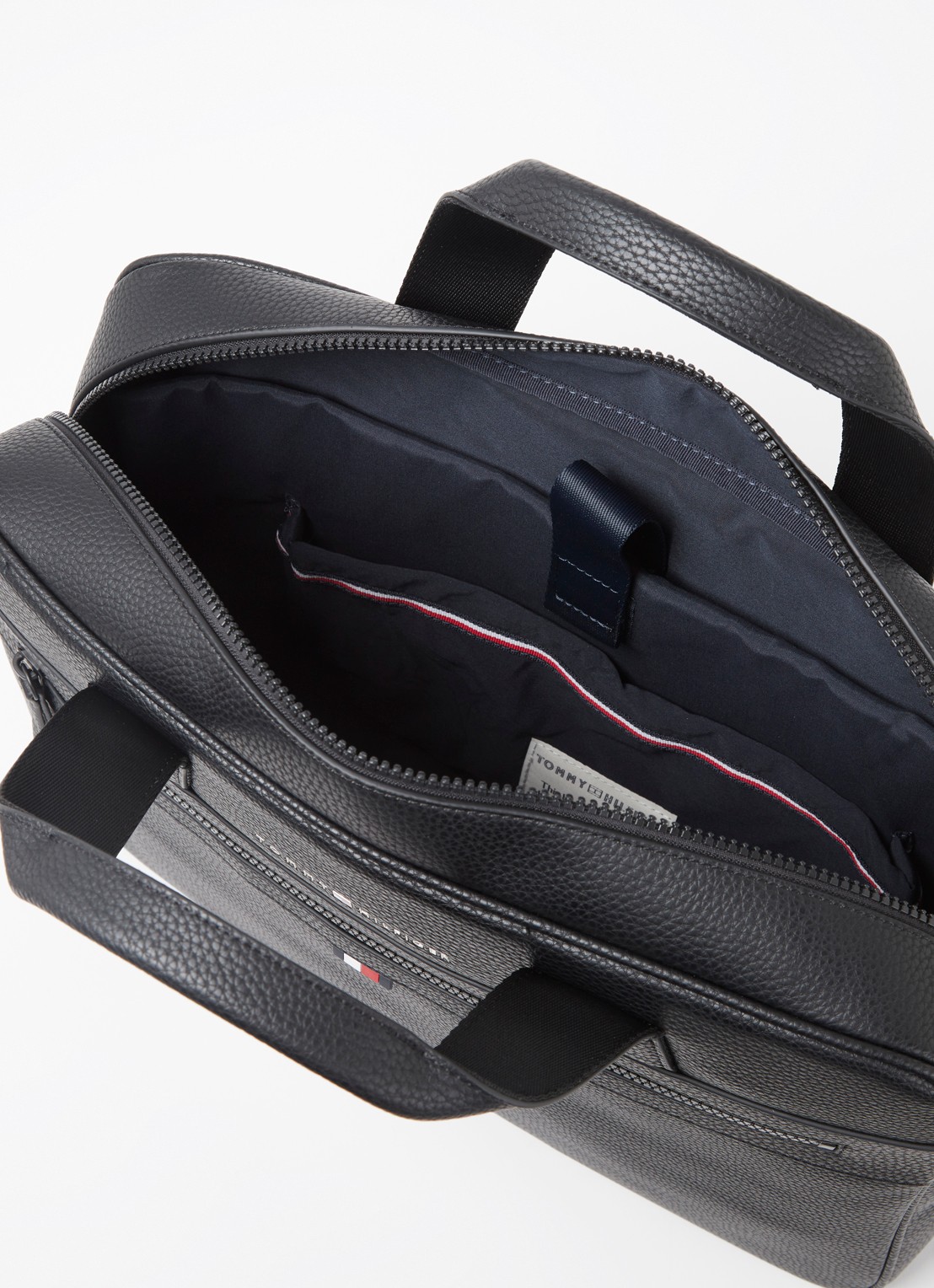 Tommy Hilfiger Essential businesstas met 15 inch laptopvak - detail zwart