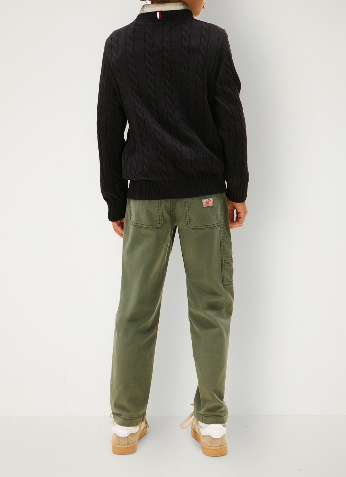 Tommy Hilfiger Essential Cable Knit Jumper - achterkant 5 zwart