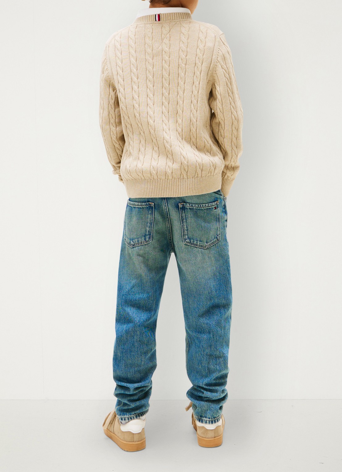 Tommy Hilfiger Essential Cable Knit Jumper - achterkant 5 beige
