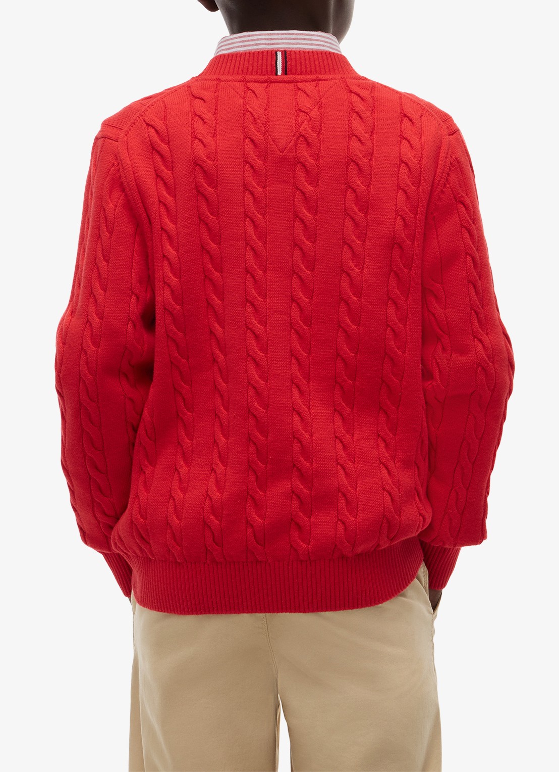 Tommy Hilfiger Essential Cable Knit Jumper - achterkant 3 red glare-xl7 / rood
