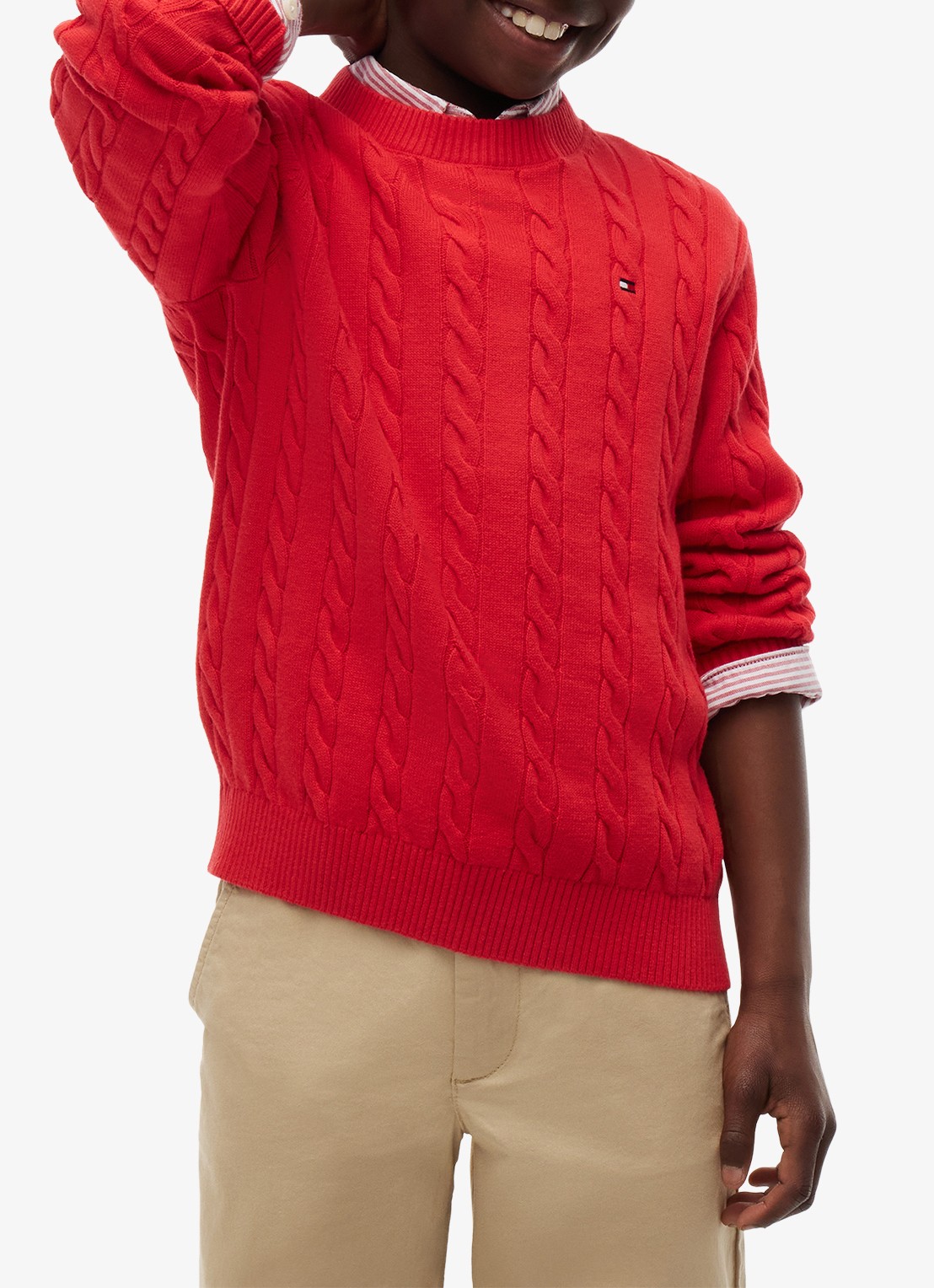Tommy Hilfiger Essential Cable Knit Jumper - detail red glare-xl7 / rood