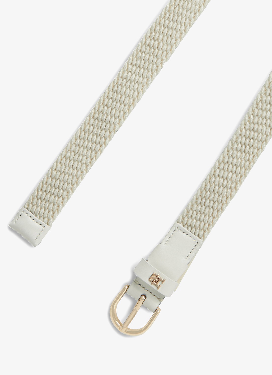 Tommy Hilfiger Essential Effortless 2.5 riem met gevlochten detail - detail 3 creme
