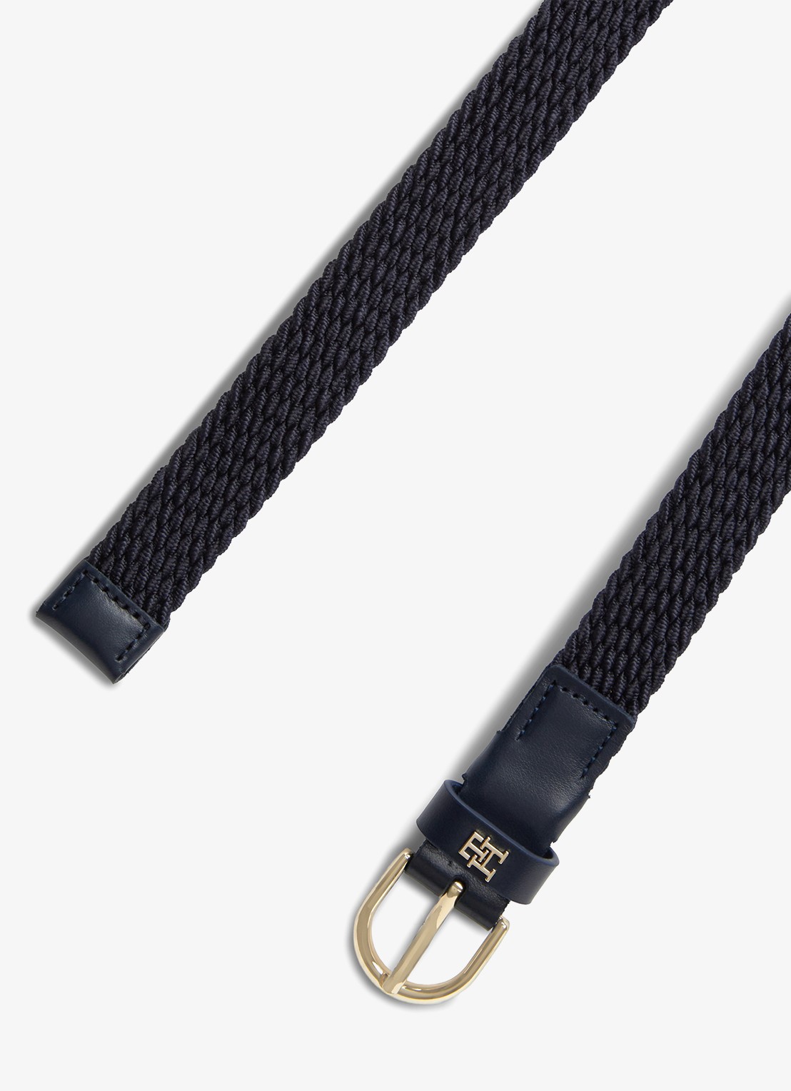 Tommy Hilfiger Essential Effortless 2.5 riem met gevlochten detail - detail 2 donkerblauw