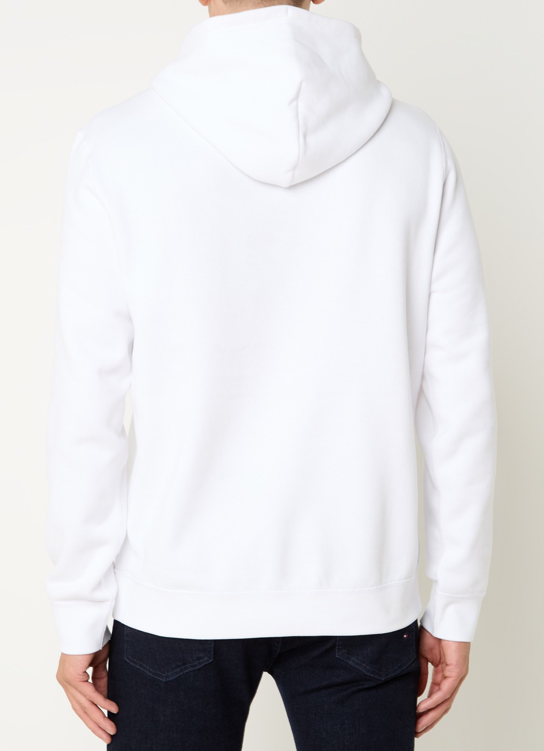 Tommy Hilfiger Essential hoodie met logoborduring - achterkant 3 wit