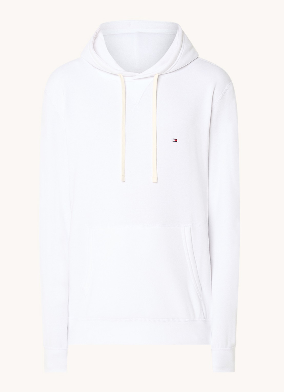 Tommy Hilfiger Essential hoodie met logoborduring - voorkant wit