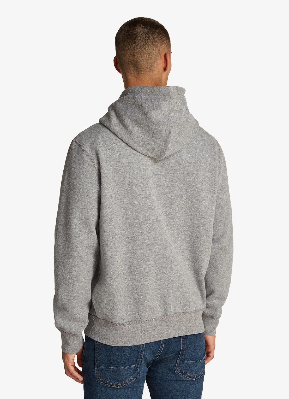 Tommy Hilfiger Essential hoodie met logoborduring - achterkant 6 grijsmele