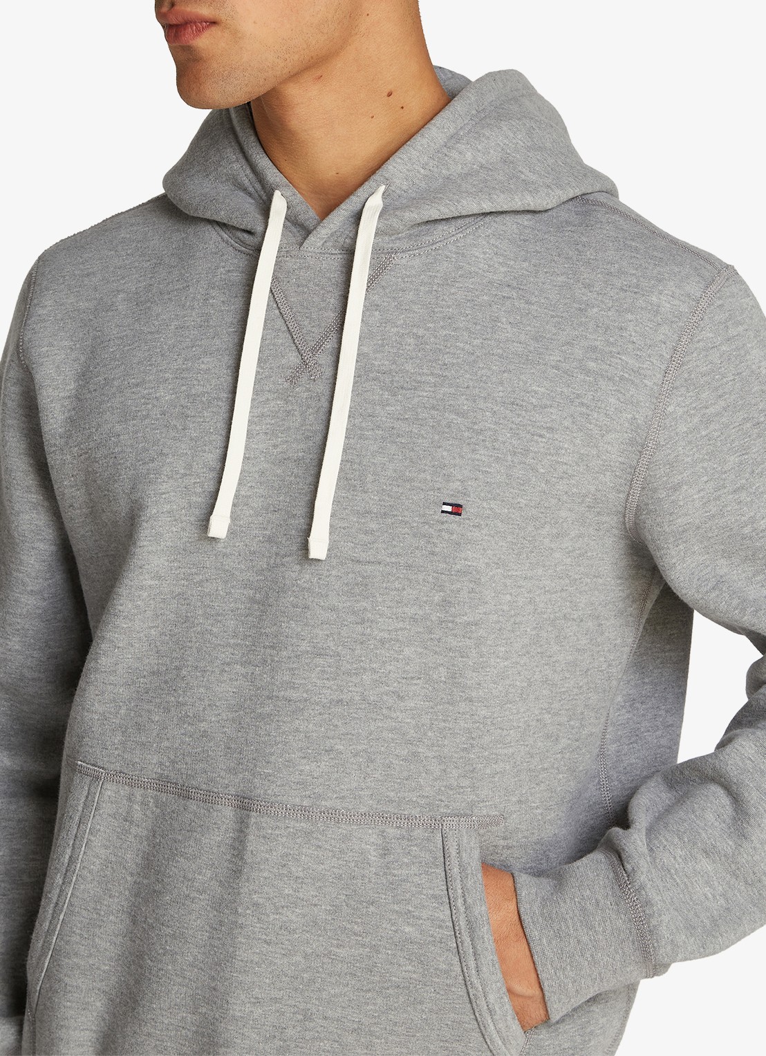 Tommy Hilfiger Essential hoodie met logoborduring - detail 4 grijsmele
