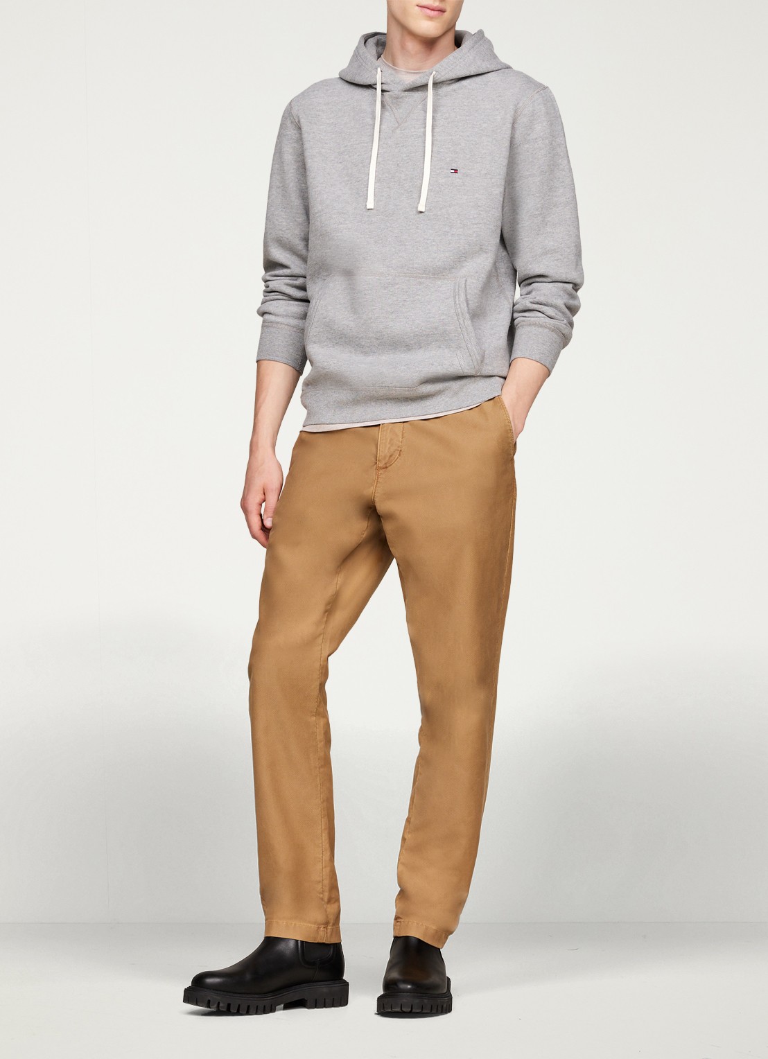 Tommy Hilfiger Essential hoodie met logoborduring - detail 5 grijsmele