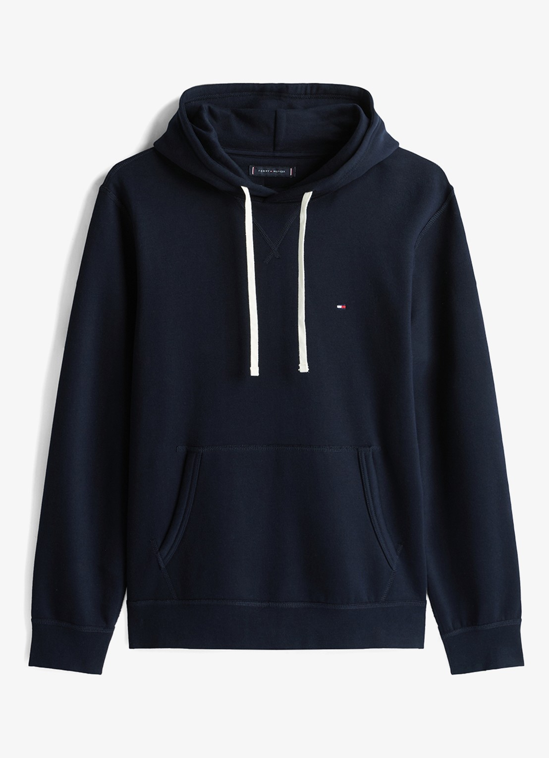Tommy Hilfiger Essential hoodie met logoborduring - voorkant 3 donkerblauw