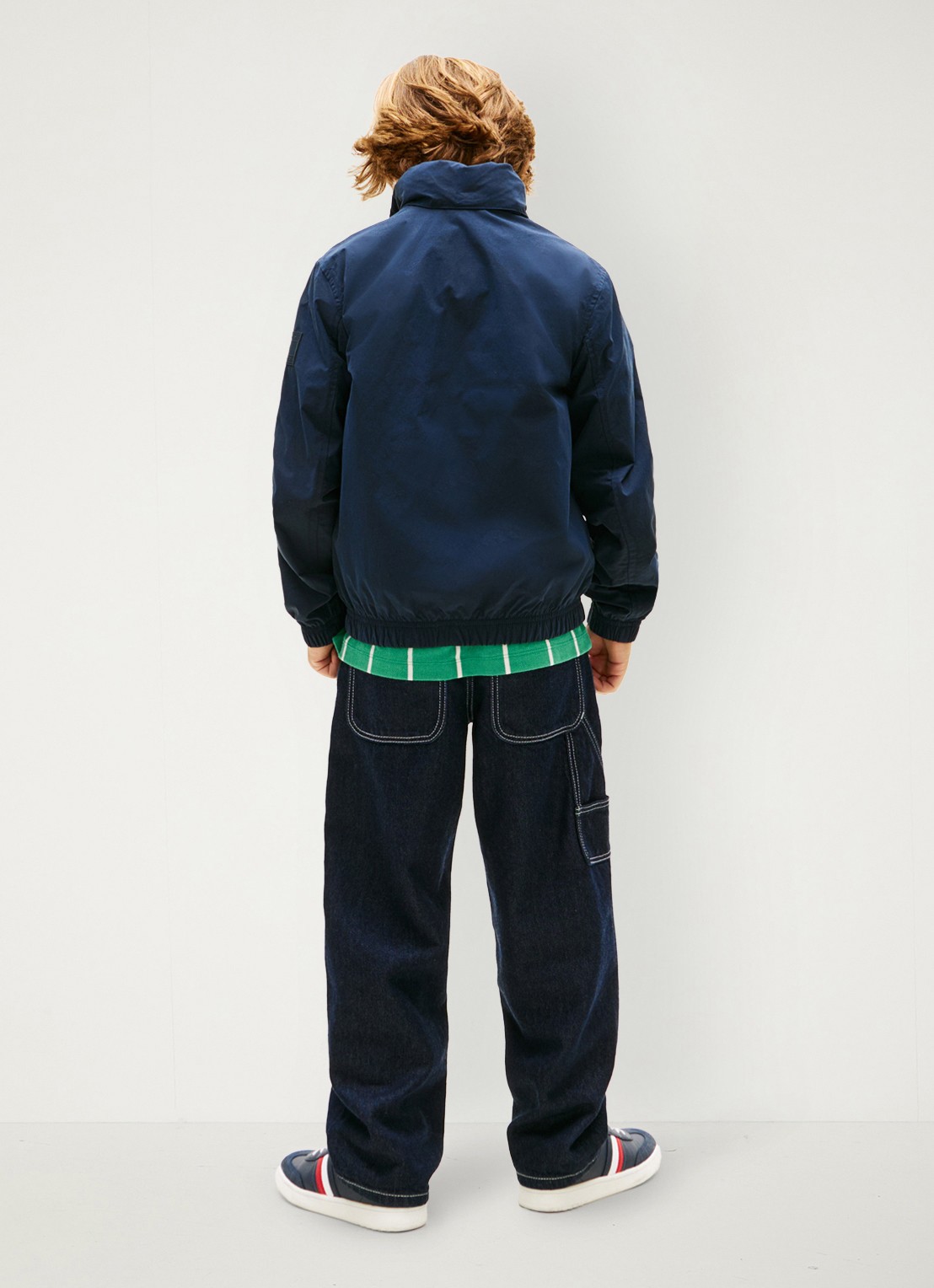 Tommy Hilfiger Essential jack met steekzakken - achterkant 5 donkerblauw