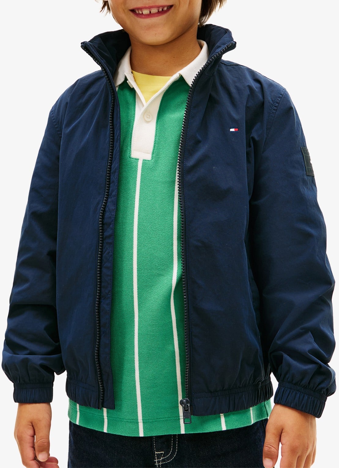 Tommy Hilfiger Essential jack met steekzakken - detail 3 donkerblauw