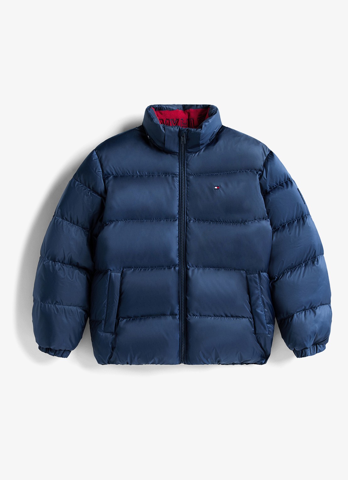 Tommy Hilfiger Essential puffer jas met capuchon - detail 5 donkerblauw