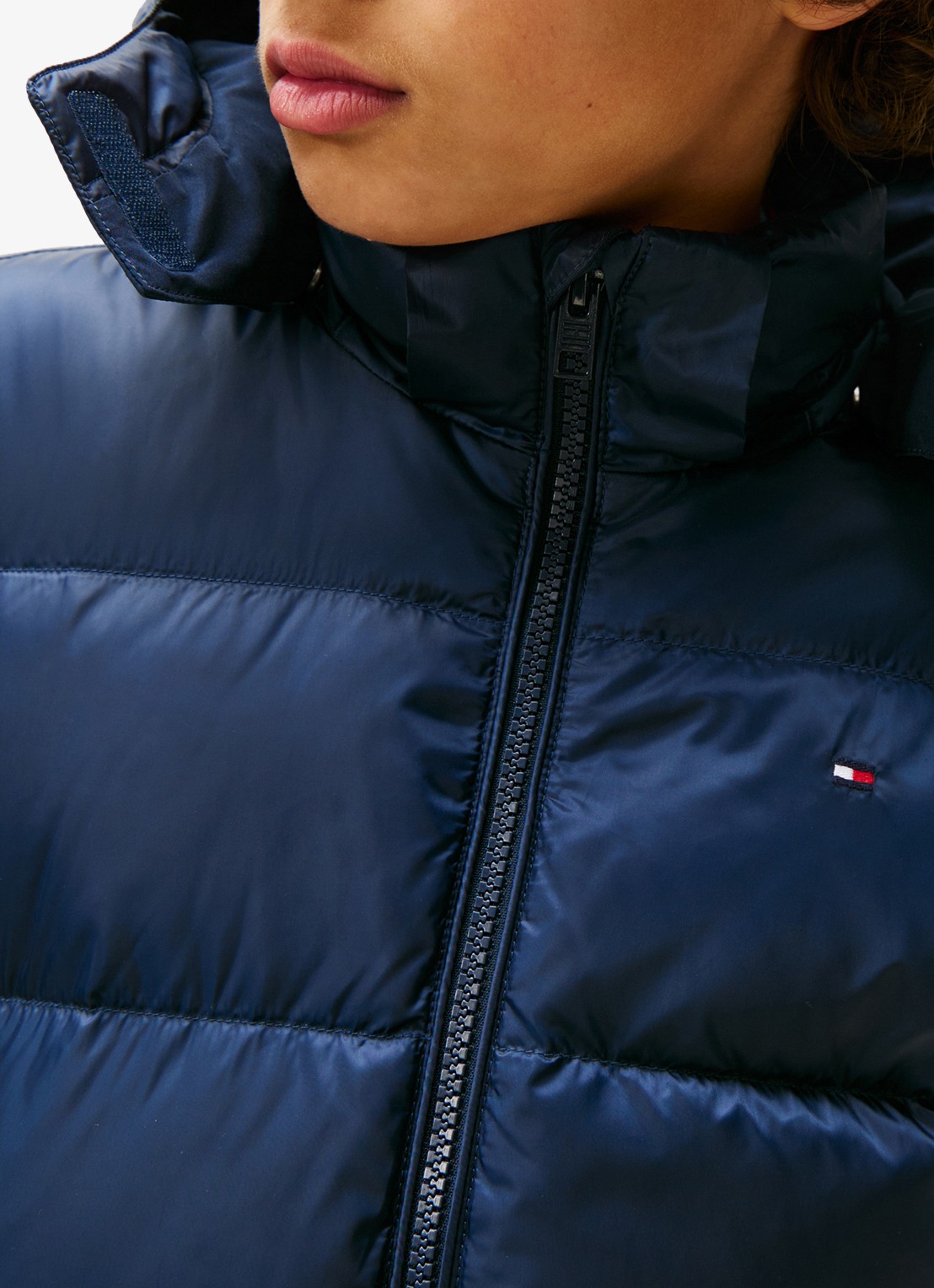 Tommy Hilfiger Essential puffer jas met capuchon - detail 6 donkerblauw