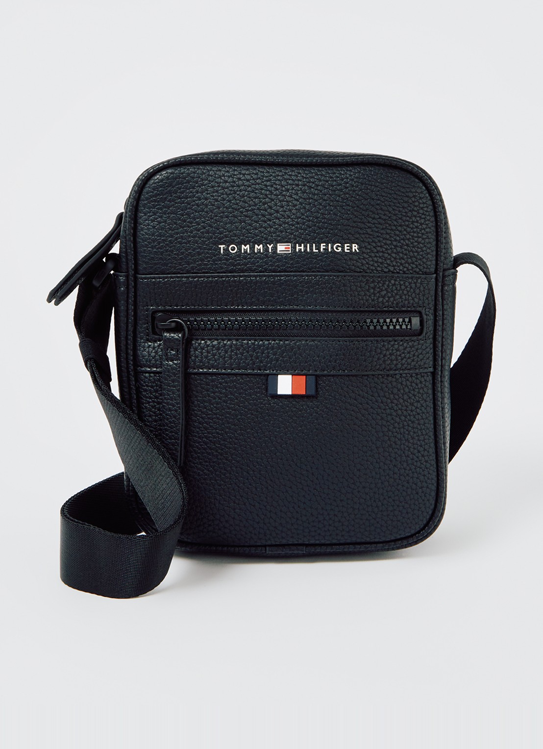 Tommy Hilfiger Essential  Reporter crossbodytas met logo - voorkant 4 zwart