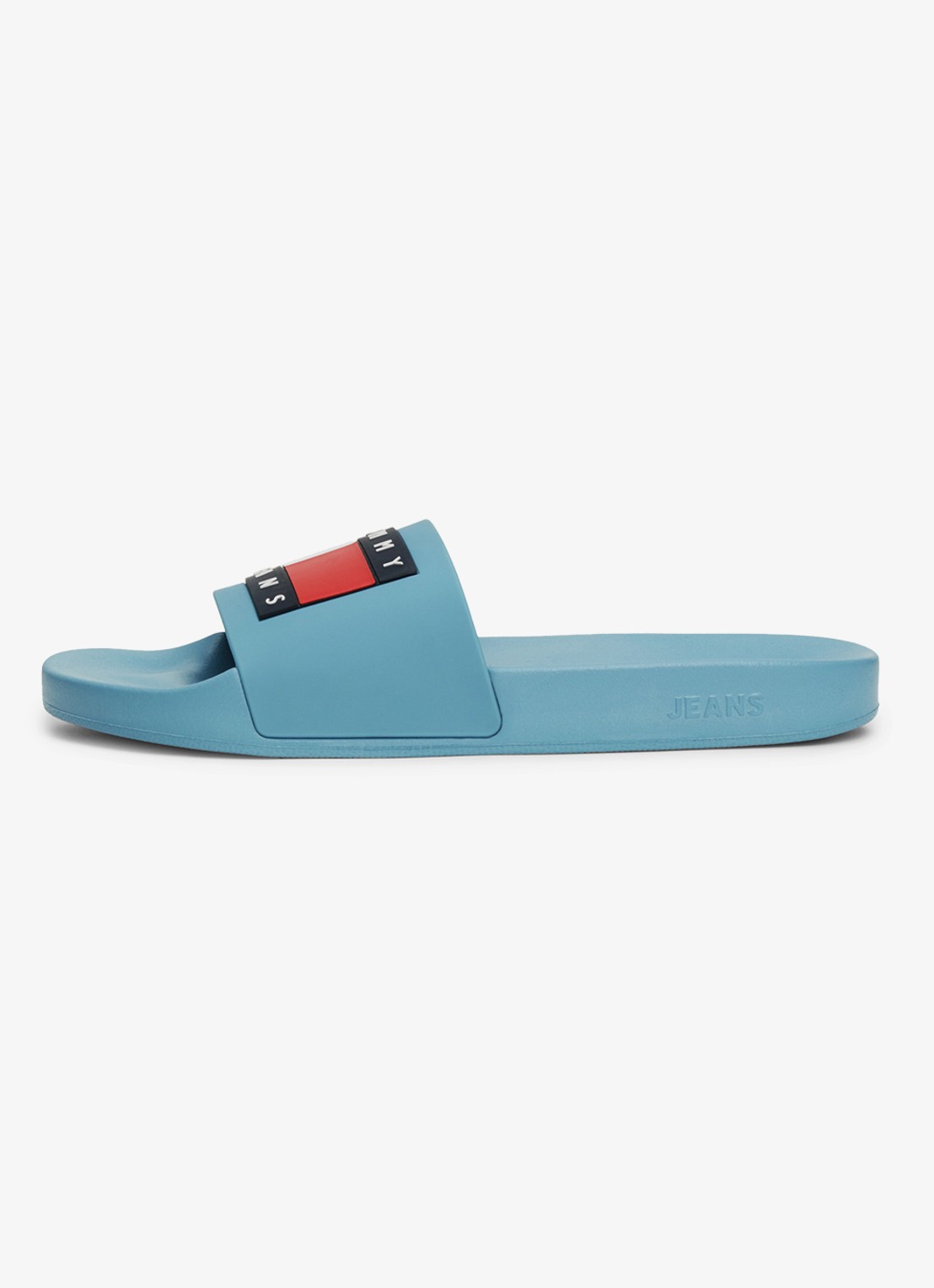 Tommy Hilfiger Essential slipper met logo - detail 2 lichtblauw