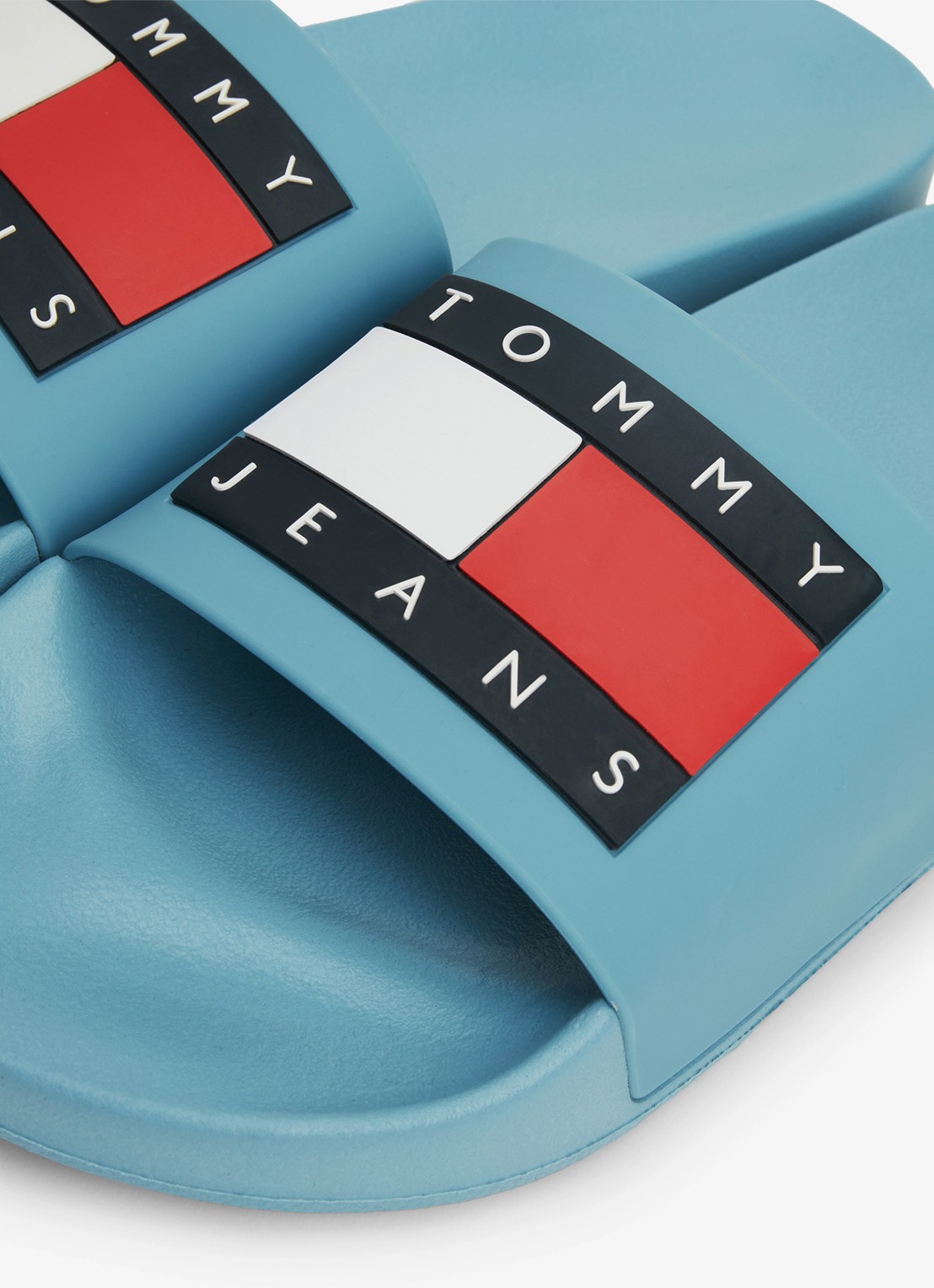 Tommy Hilfiger Essential slipper met logo - detail 3 lichtblauw