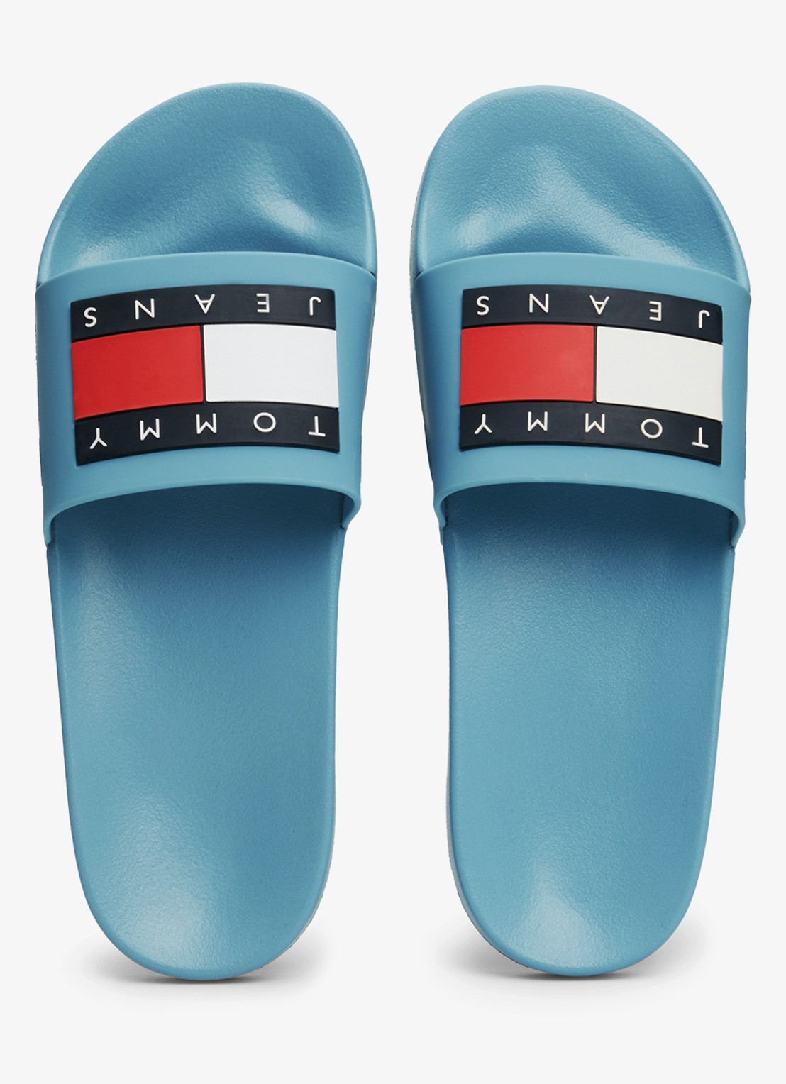 Tommy Hilfiger Essential slipper met logo - detail 4 lichtblauw
