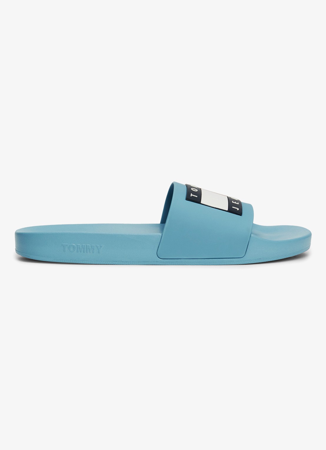 Tommy Hilfiger Essential slipper met logo - voorkant 6 lichtblauw