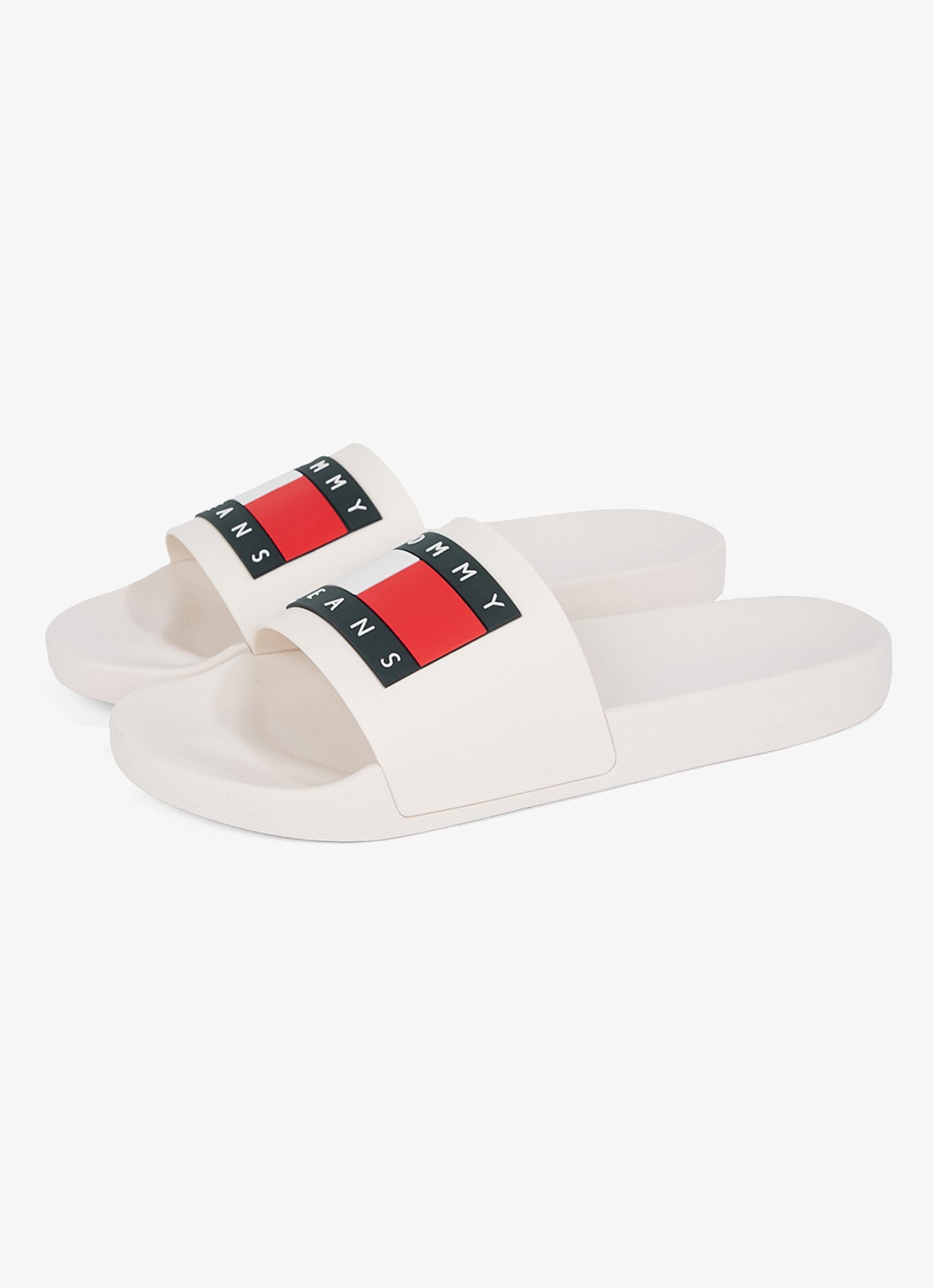 Tommy Hilfiger Essential slipper met logo - detail 4 beige