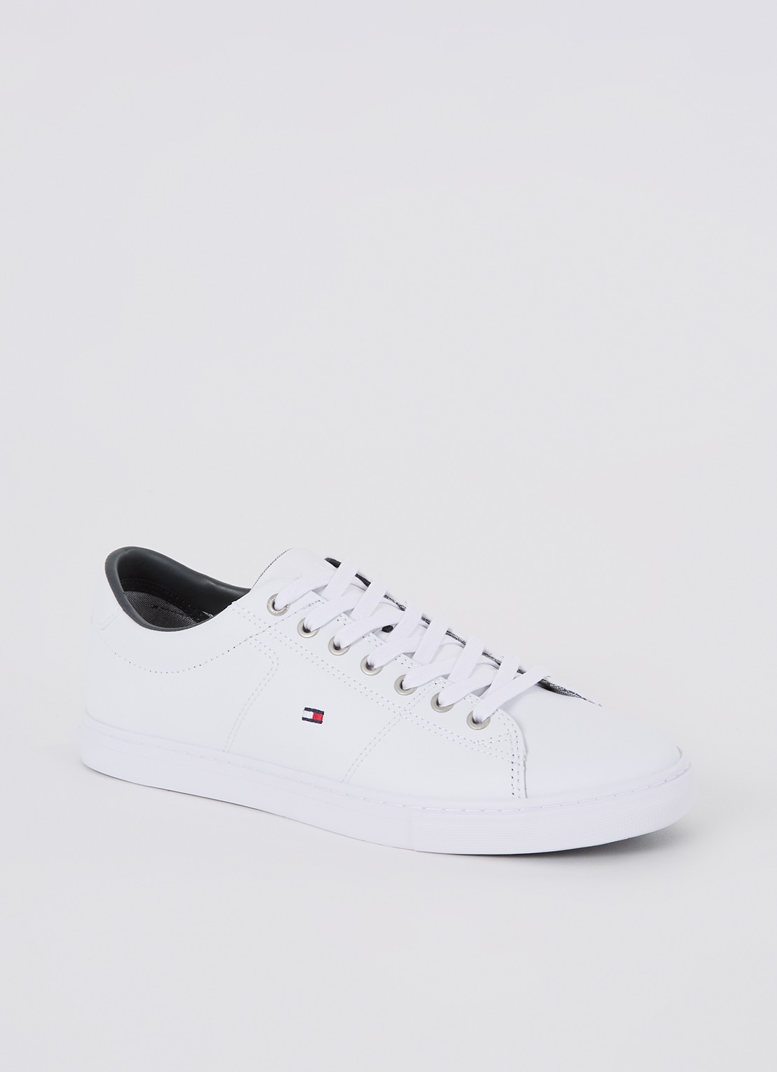 Tommy Hilfiger Essential sneaker van leer - voorkant wit