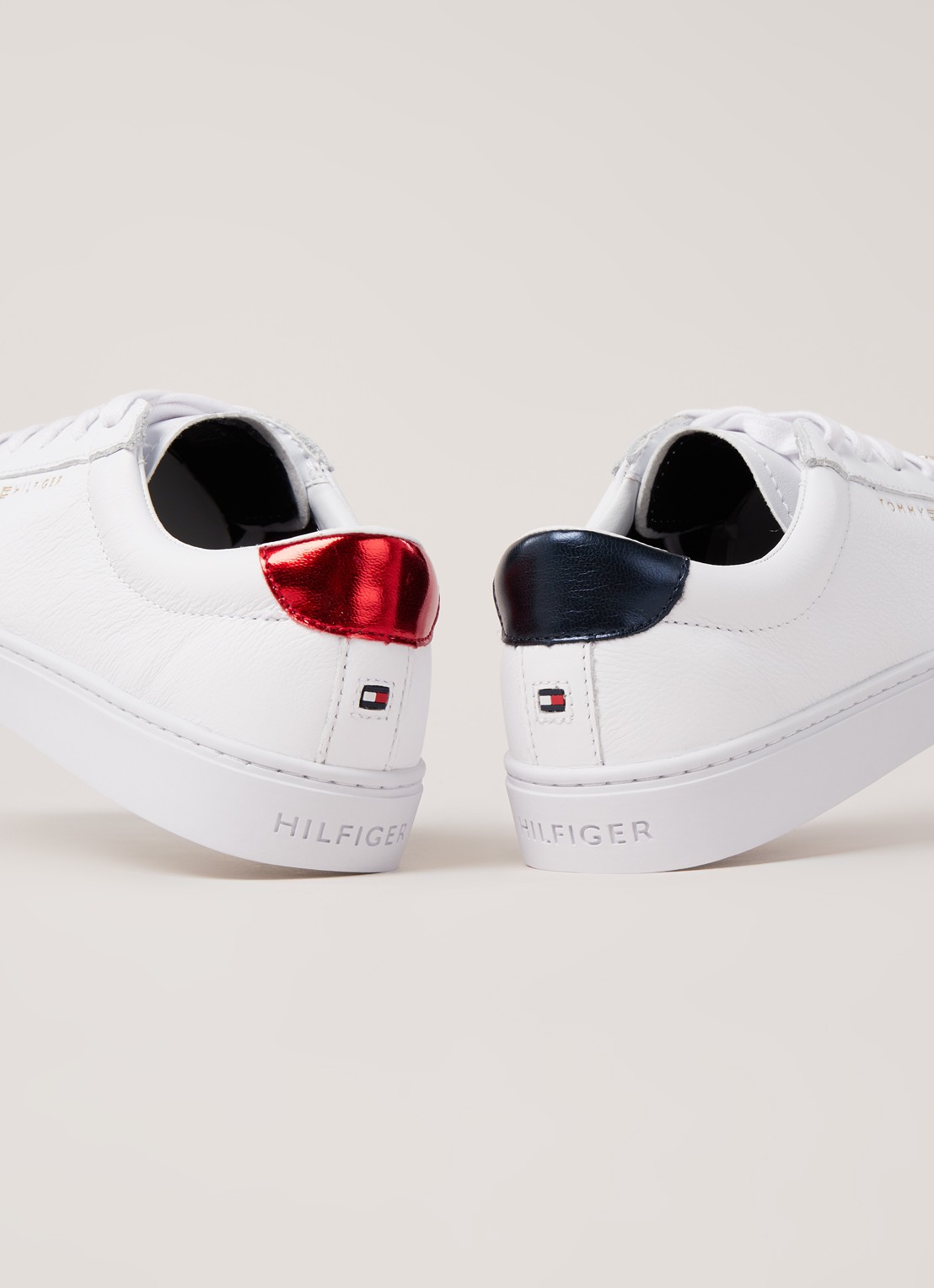 Tommy Hilfiger Essential sneaker van leer - detail 3 wit