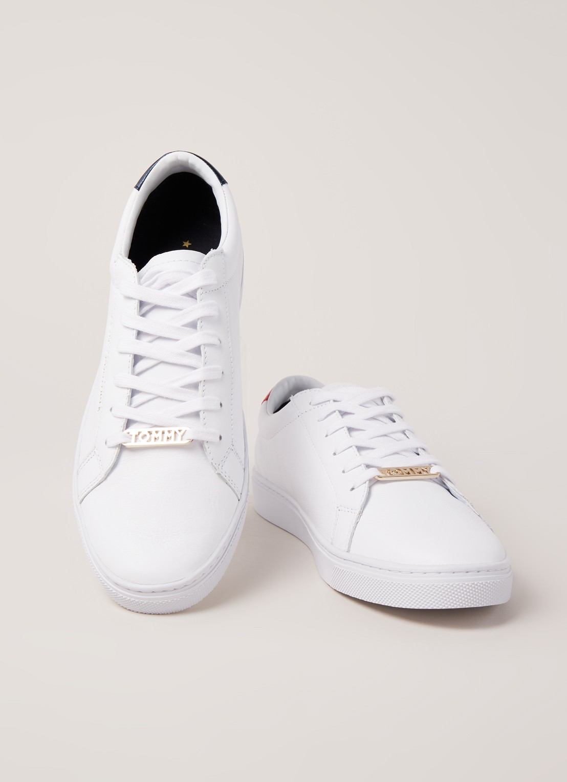 Tommy Hilfiger Essential sneaker van leer - detail 4 wit